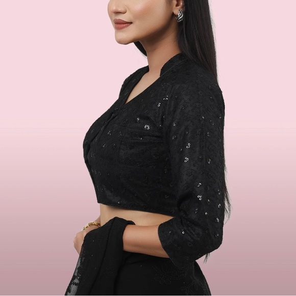 Bollywood Readymade Sari Blouse Embroidered Saree Choli Indian Pakistan Top - Picture 3 of 3